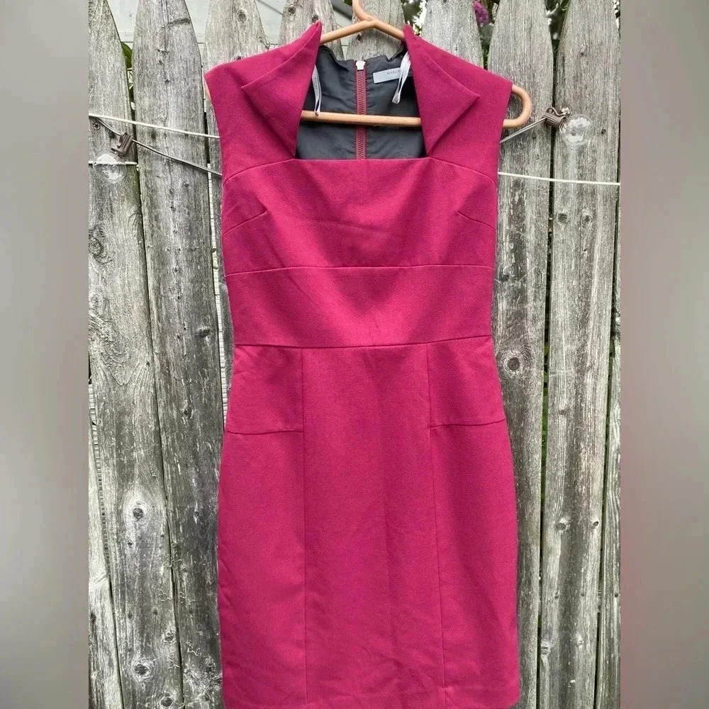 Andrew Marc Sheath Dress - Burgundy- Excellent Condition- Size 4 - Above Knee - Picture 4 of 10